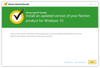 Isn't Norton Internet Security Compatible With Windows 10?