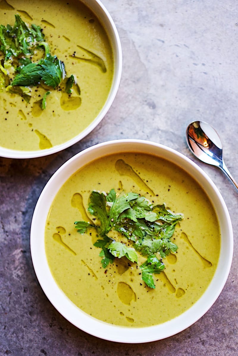 Zucchini soup with saffron