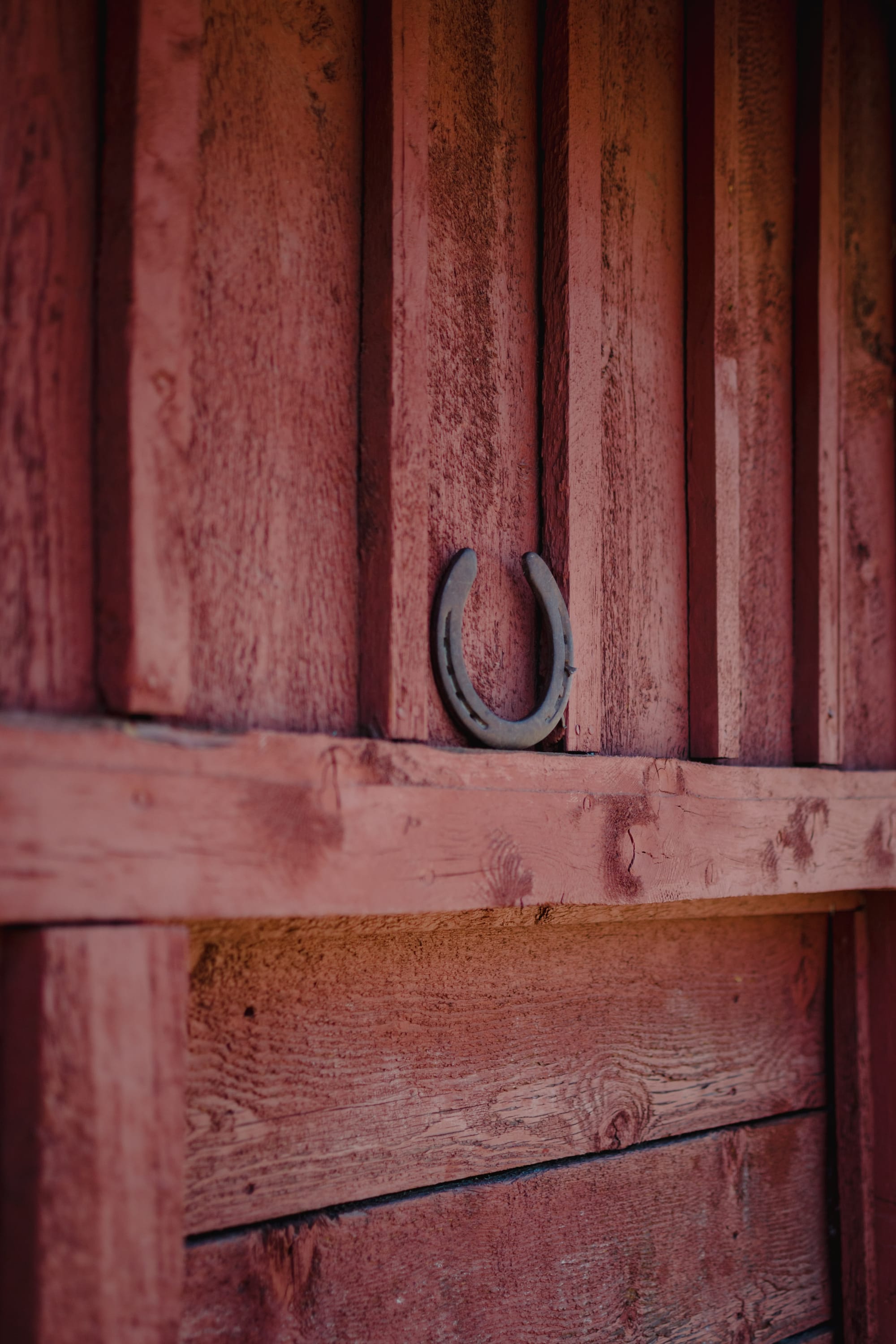 Hanging up horseshoes...