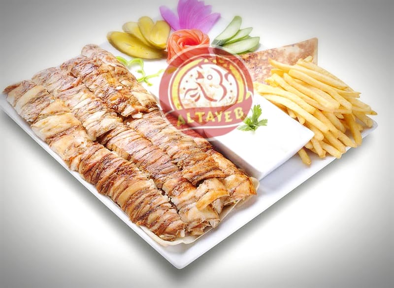 وجبة شاورما شرحات كبيرة
