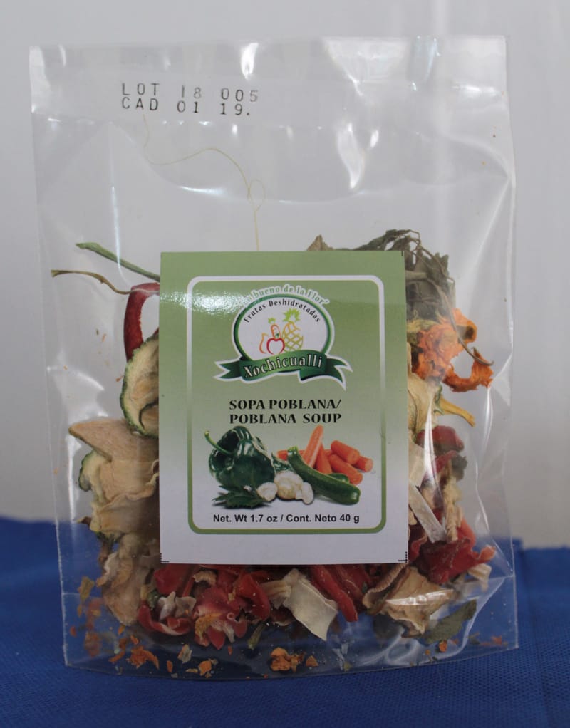 Sopa poblana deshidratada Xochicualli