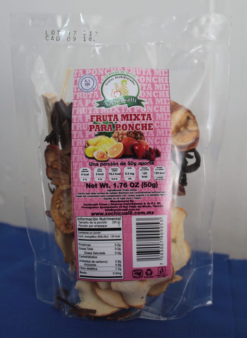 Fruta mixta deshidratada para ponche Xochicualli