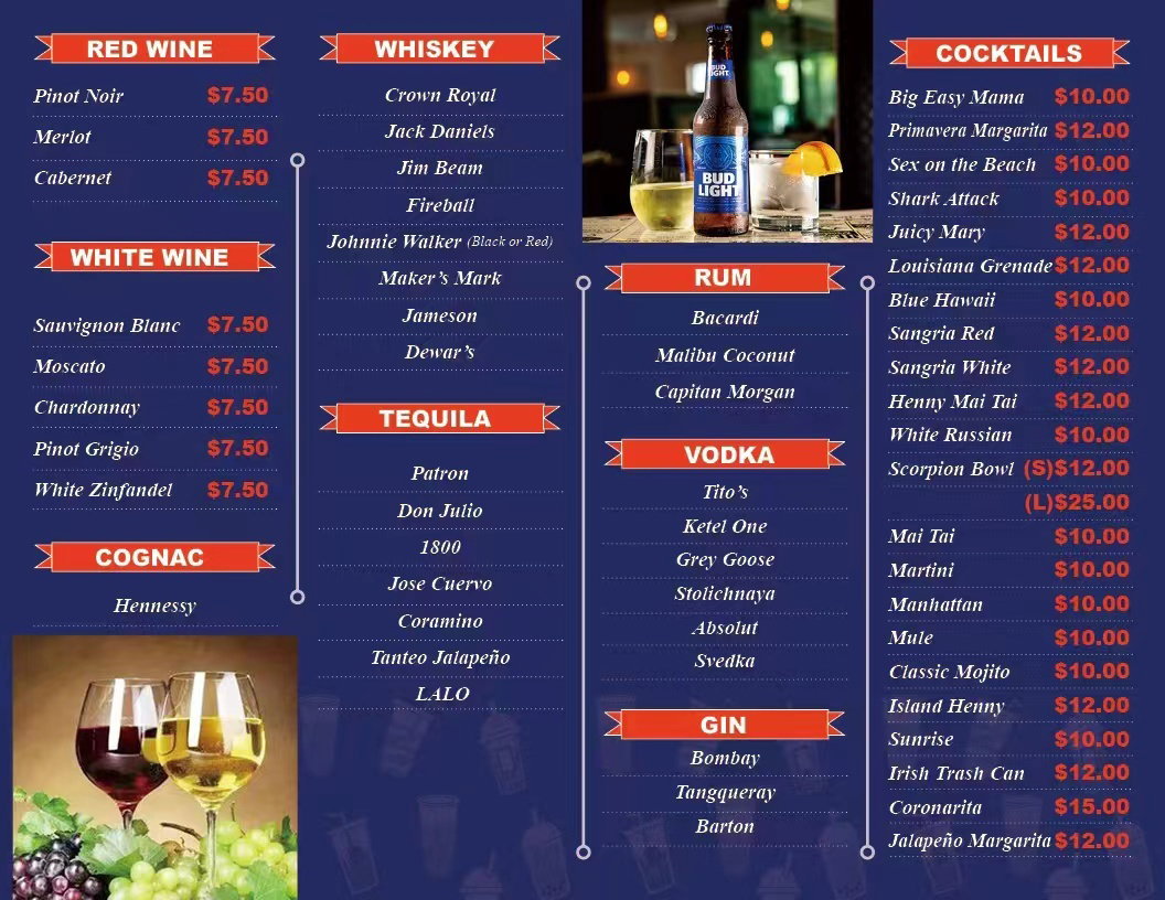 Beer menu