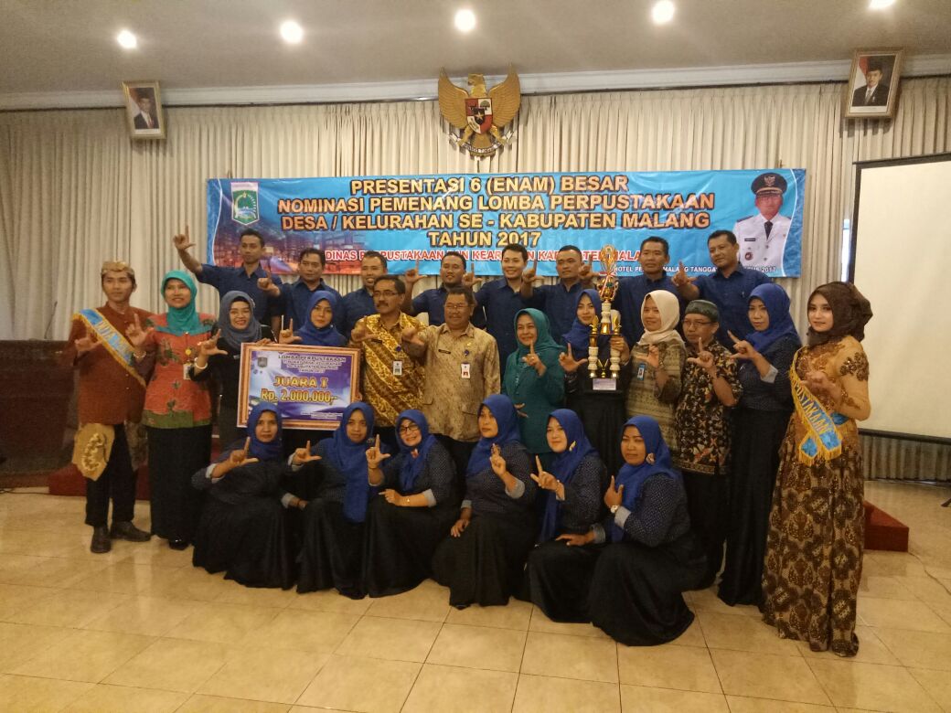 Perpusdes Gampingan Raih Juara I Lomba Perpustakaan Desa tingkat Kabupaten Malang 2017