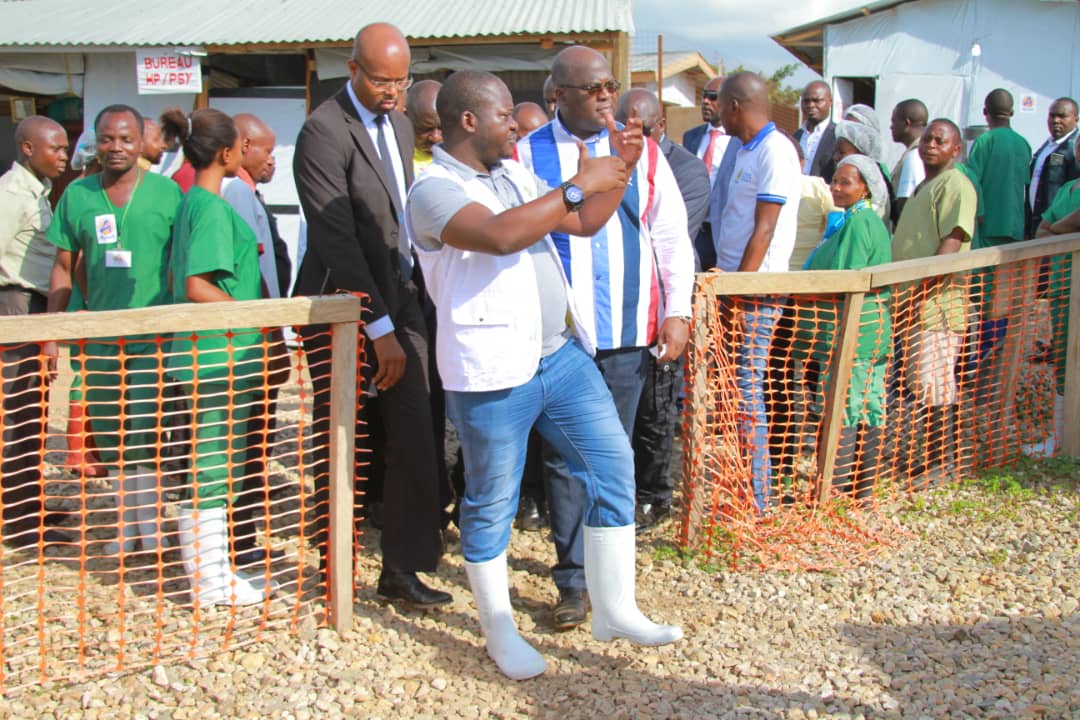 A BENI , LE PRÉSIDENT FELIX ANTOINE TSHISEKEDI VISITE LE CENTRE DE TRAITEMENT DE EBOLA ET DONNE DU MATÉRIEL MEDICAL À L'HÔPITAL GÉNÉRAL DE BENI