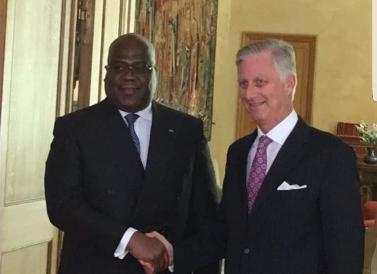 LE PRÉSIDENT FELIX ANTOINE TSHISEKEDI RECU PAR LE ROI PHILIPPE ET LE PREMIER MINISTRE