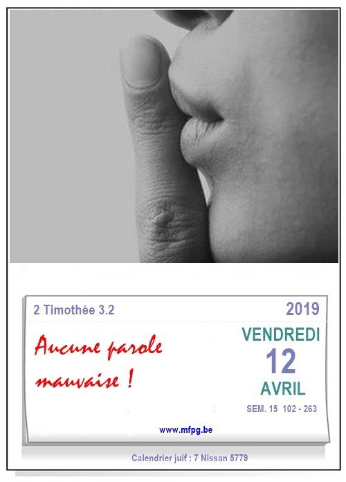 Aucune parole mauvaise !