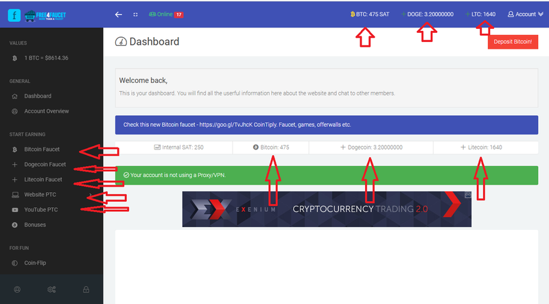 bitcoin Litecoin Dogecoin Bonuses faucet claim FaucetHub