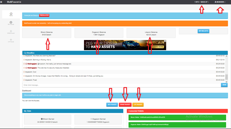 3 claim Dogecoin bitcoin Litecoin faucet FaucetHub