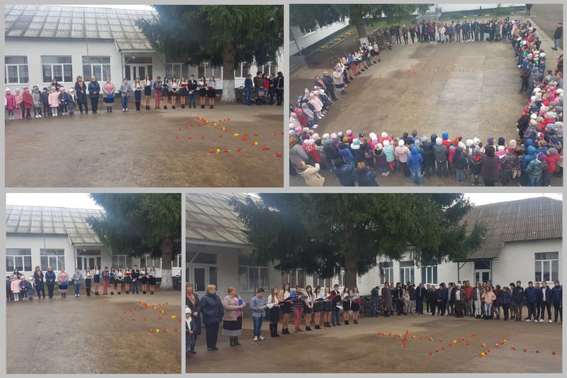 Лінійка-реквієм, присвячена Дню пам'яті жертв голодоморів, підготувала директор школи Н.Стойка з учнями 8 класу.