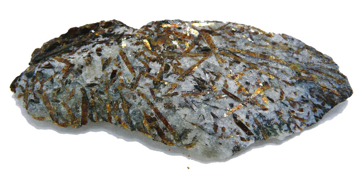 Astrophylite couleur grise pierre rayée dorée