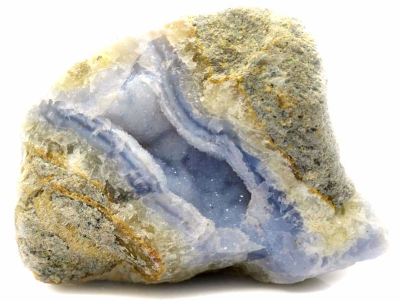 Calcédoine bleu pierre polie