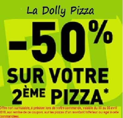 1 Pizza achetées = La 2 ème à -50%