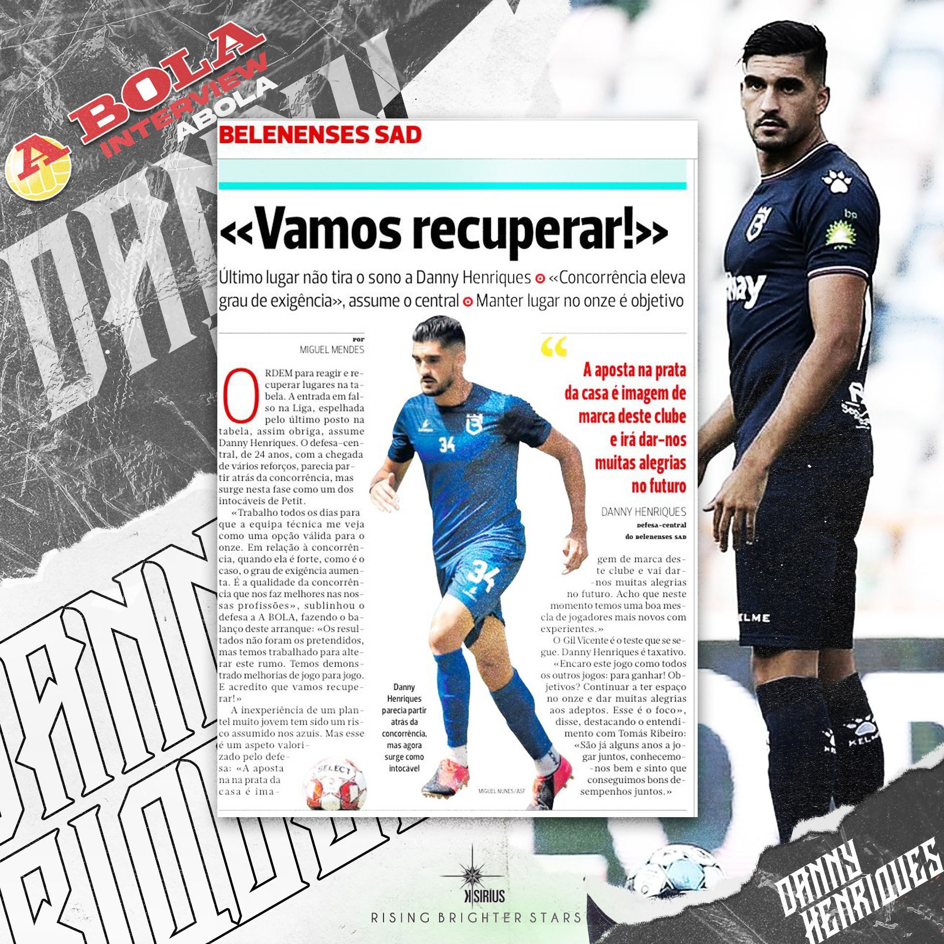 Press: Danny Henriques in A Bola