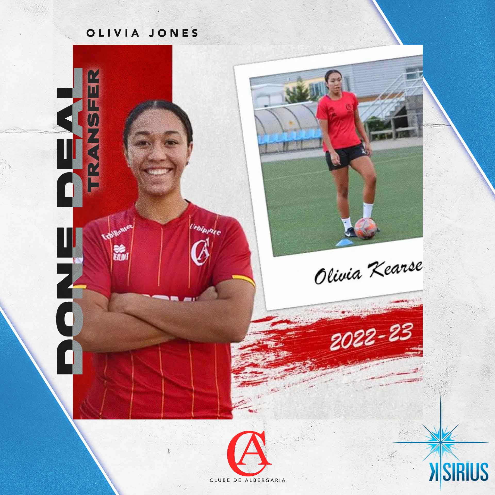 Transfer: Olivia Jones (Clube de Albergaria)