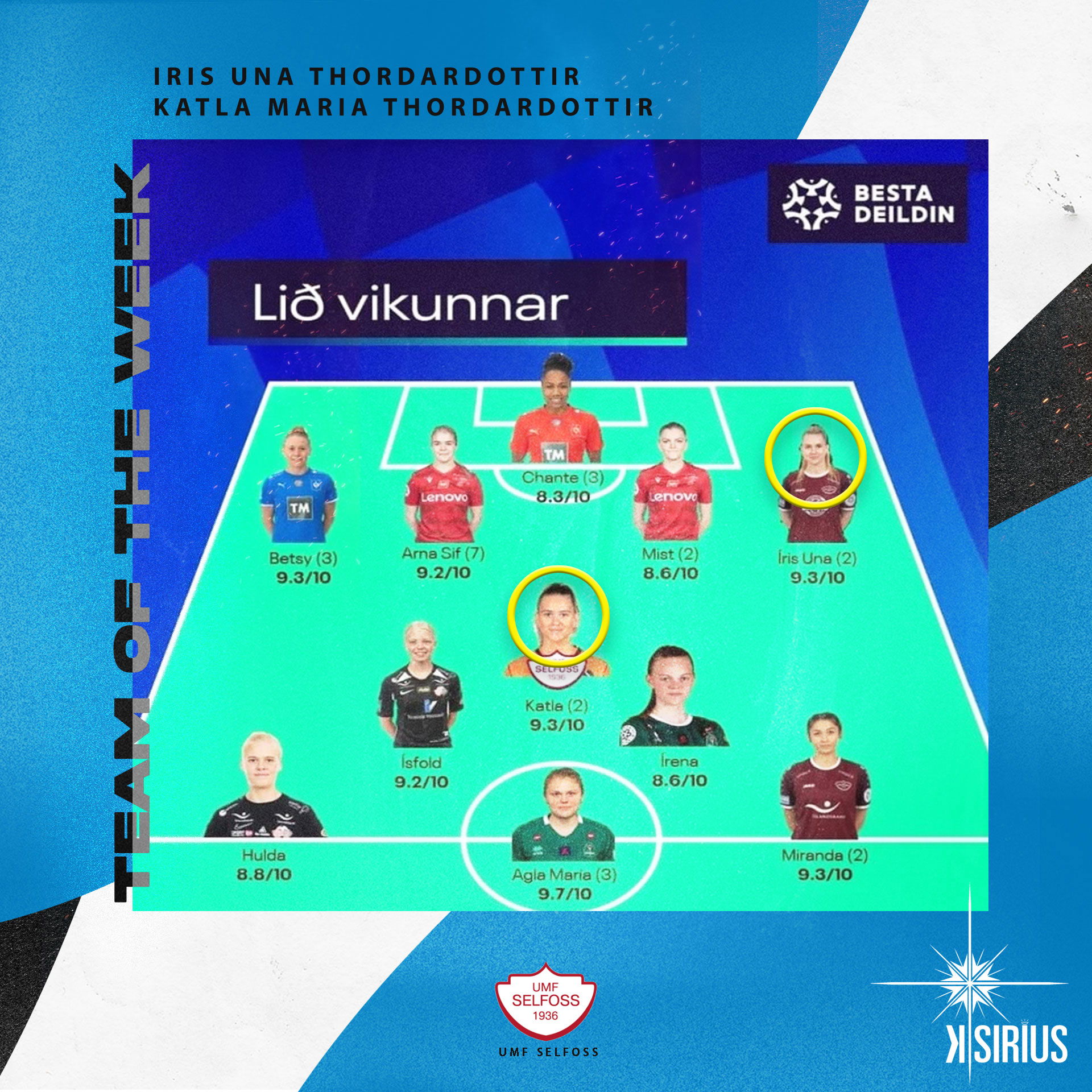 Team of the Week: Íris Una Þórðardóttir and Katla María Þórðardóttir (UMF Selfoss)