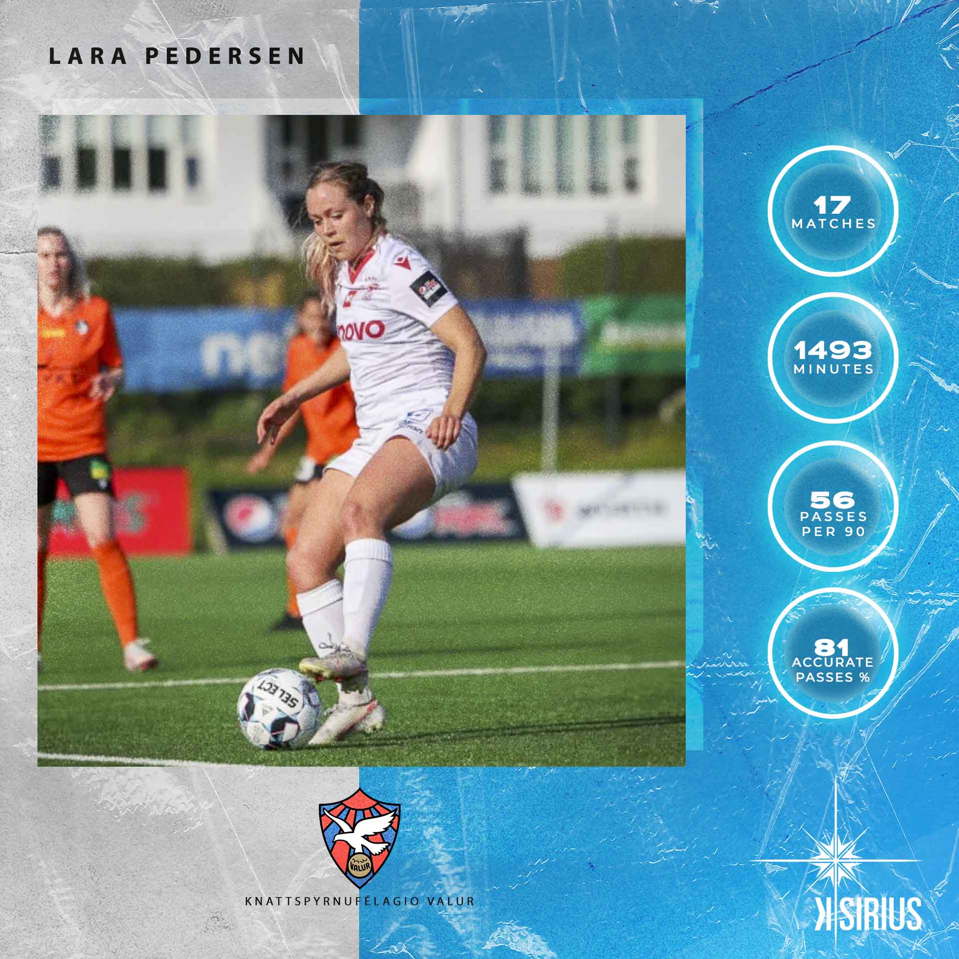 Stats Besta Deildin: Lara Pedersen (Knattspyrnufélagið Valur) - Cópia de