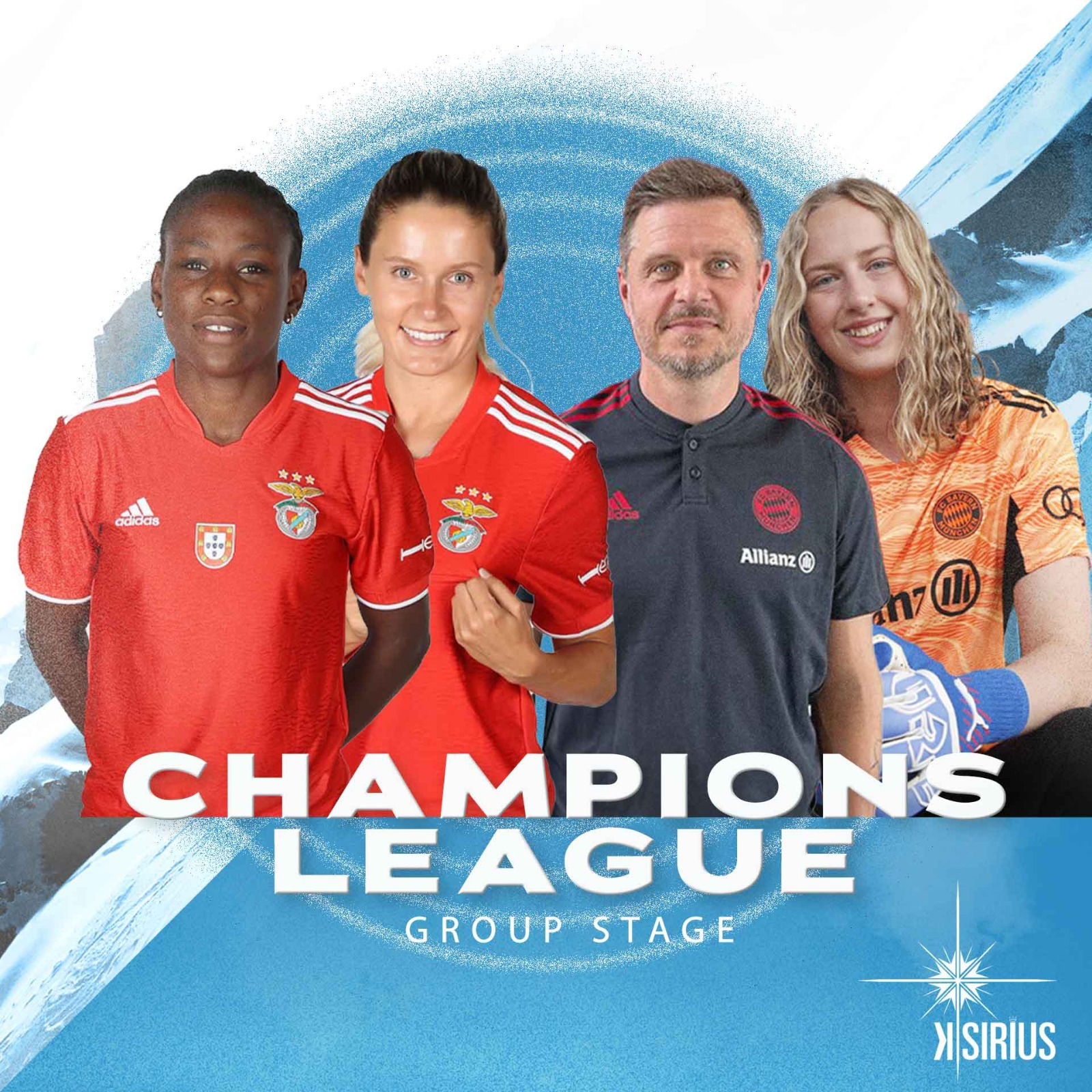 Champions League Group Stage: Cloé Lacasse, Christy Ucheibe (SL Benfica) and Alexander Straus,  Cecilía Rán Rúnarsdóttir (FC Bayern Munchen)