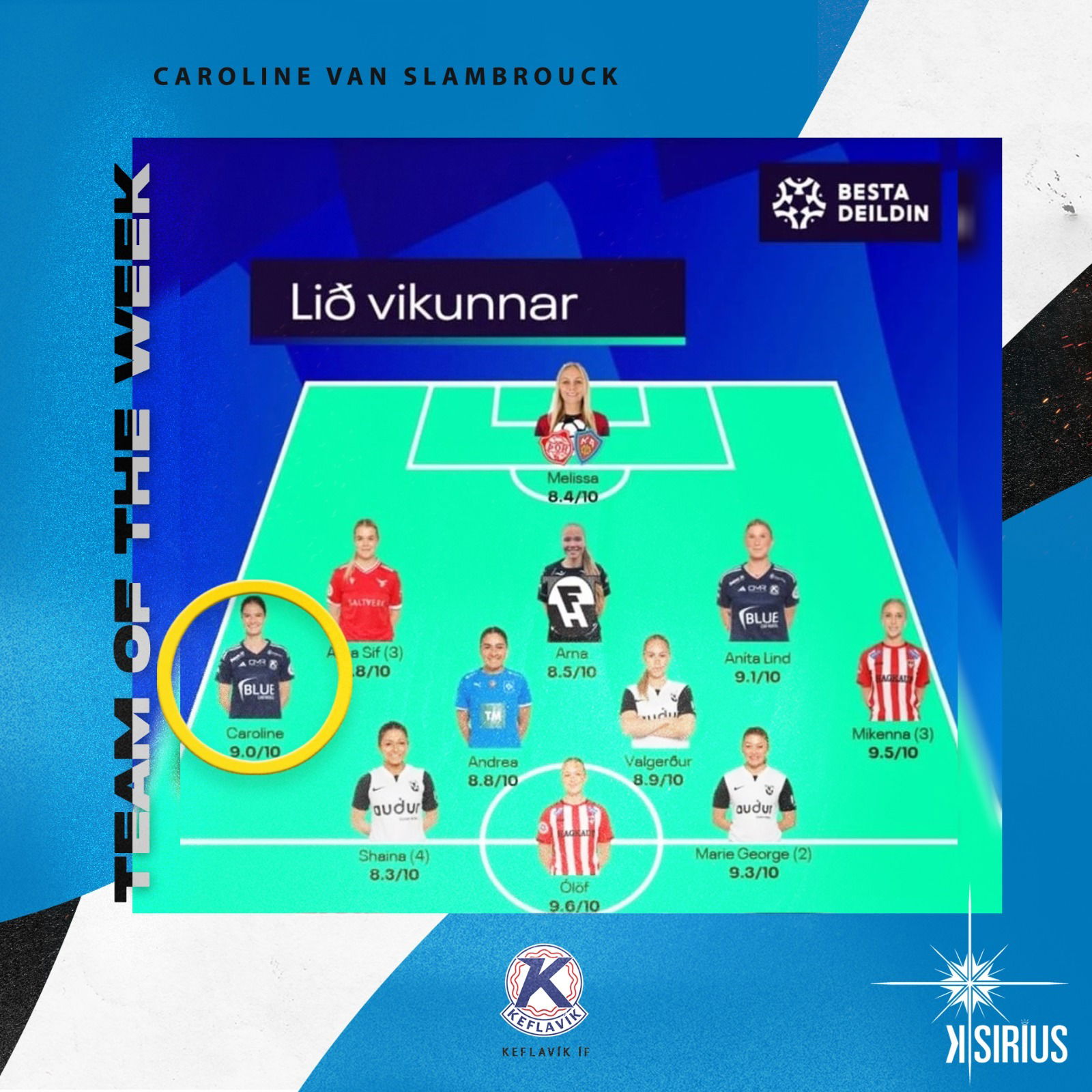 Team of the Week: Caroline Van Slambrouck (Keflavík ÍF)