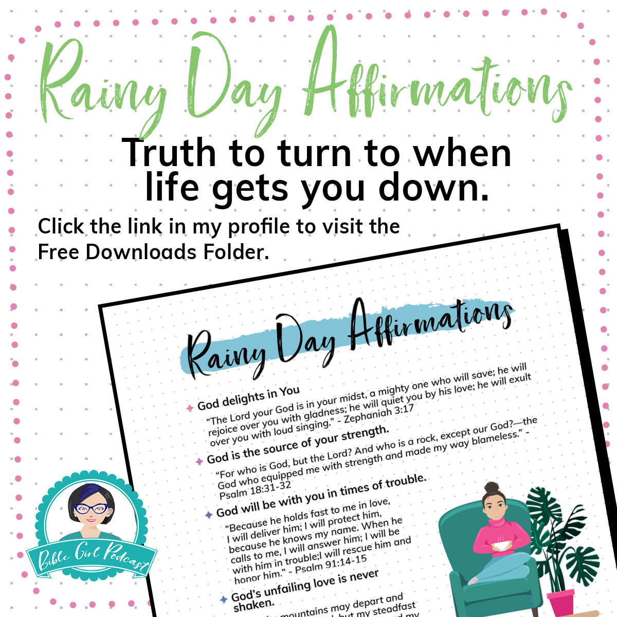 Rainy Day Affirmations Printable