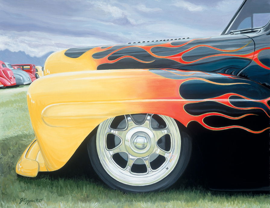 1946 Ford on Fire