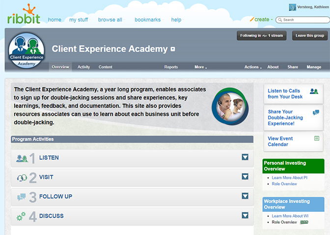 Internal Customer Service Training & Communication site
