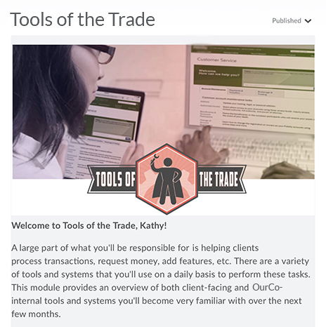 Service Representative Microlearning Module - Work Tools (Brightspace)