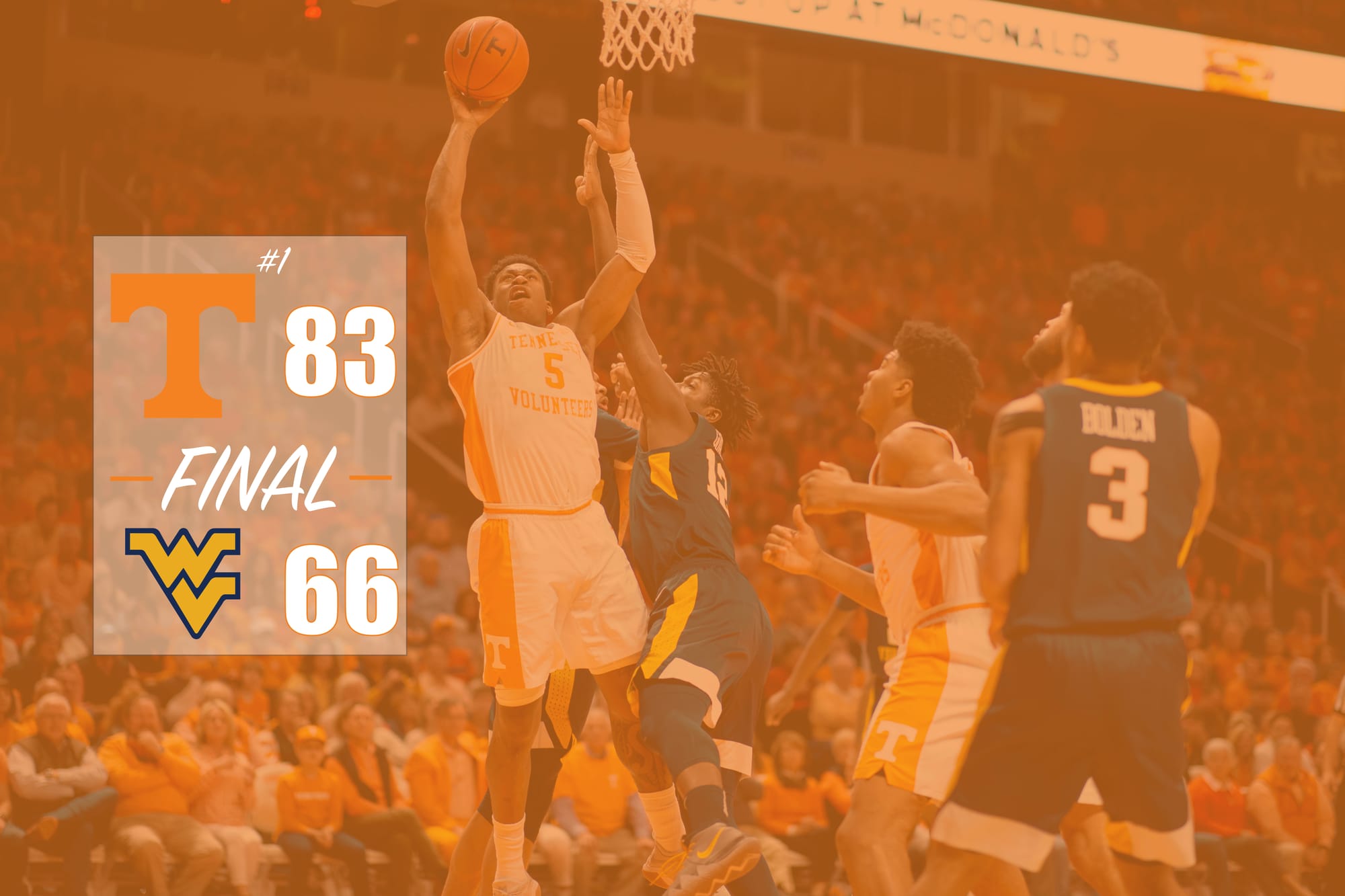 5 Takeaways: No. 1 Tennessee 83, West Virginia 66