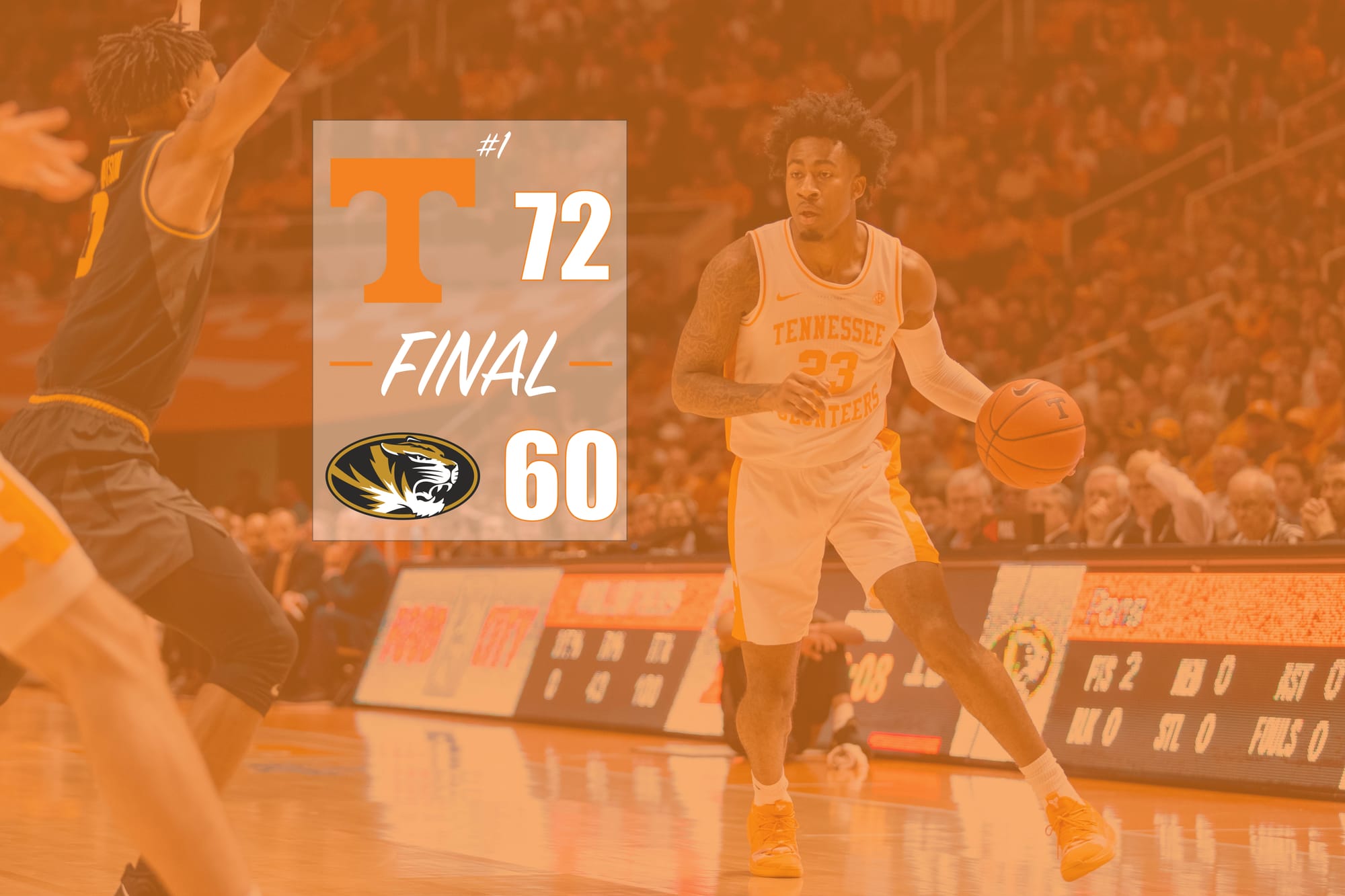 3 Takeaways: No. 1 Tennessee 72, Missouri 60