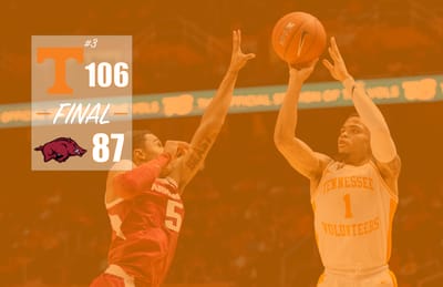 3 Takeaways: No. 3 Tennessee 106, Arkansas 87