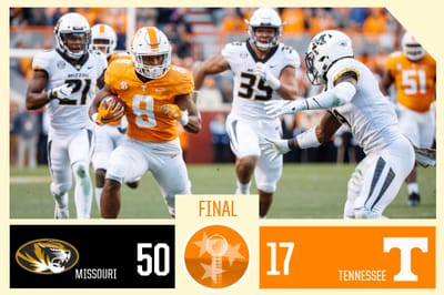 Missouri 50  Tennessee 17