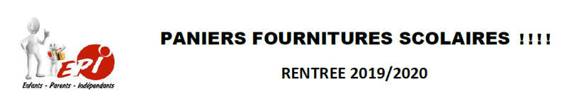 PANIERS SCOLAIRES 2019-2020