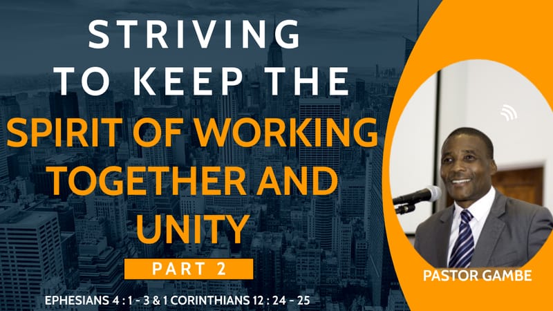 Striving to Keep the Spirit of Working Together and Unity (Part 2)