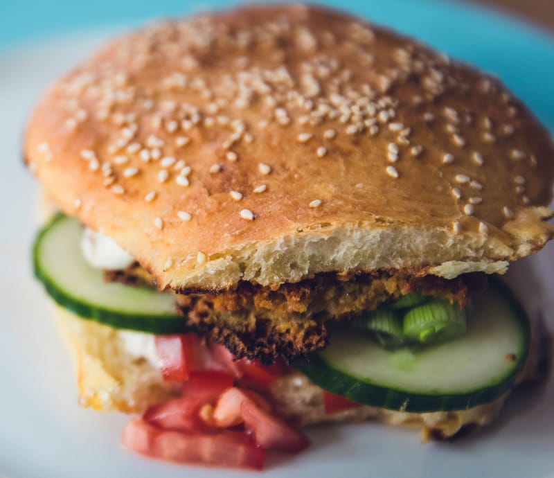 Veggie Burger and Salad