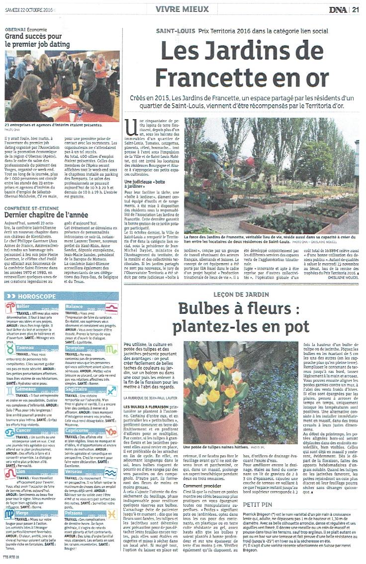 L'association "Aux jardins de Francette" primée.