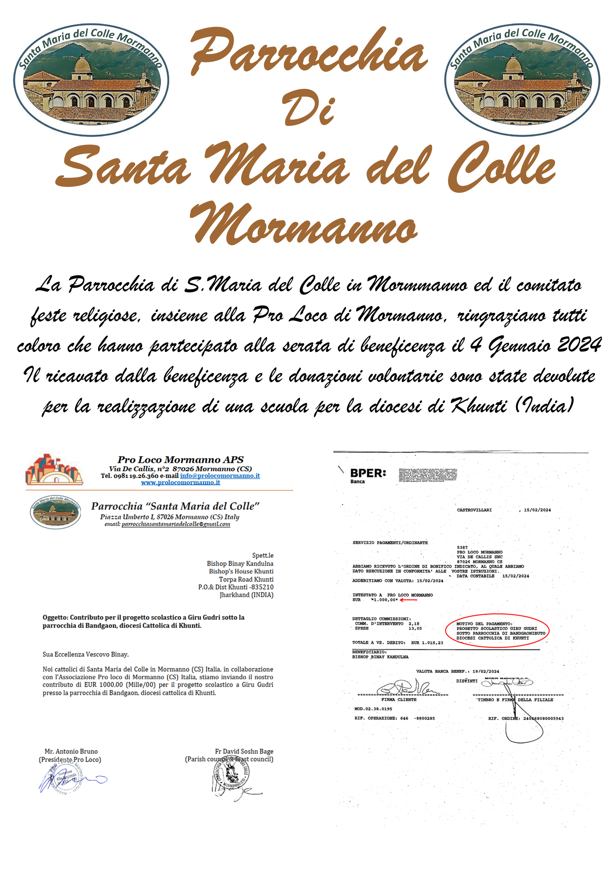 SERATA DI BENEFICENZA