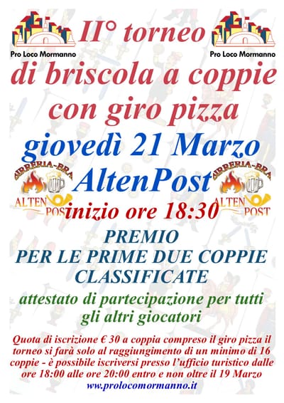 II° TORNEO DI BRISCOLA A COPPIE