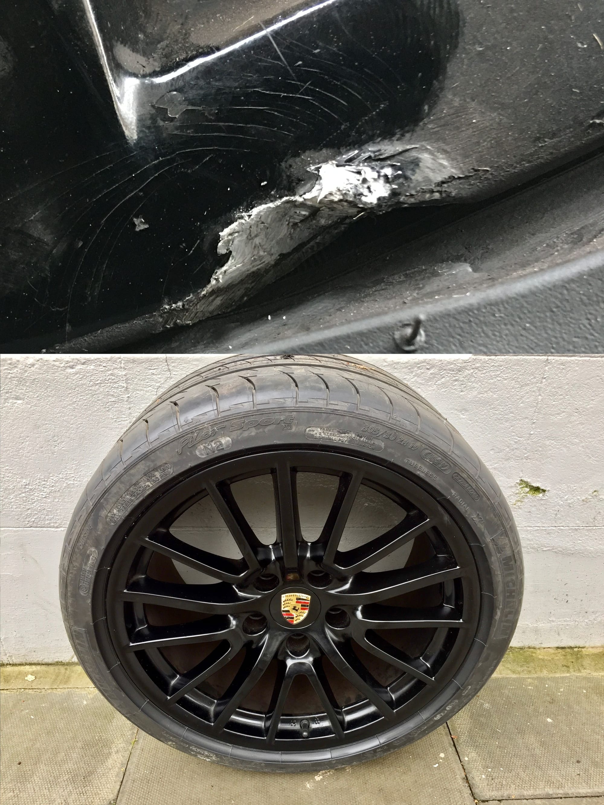 Porsche 911 kerb damage . Alloywheelwelding.co.uk