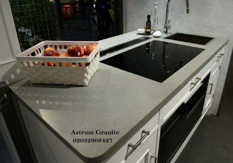 Grey Galaxy Quartz Kitchen Worktop in London - Call Us 02032908427 | Astrum Granite