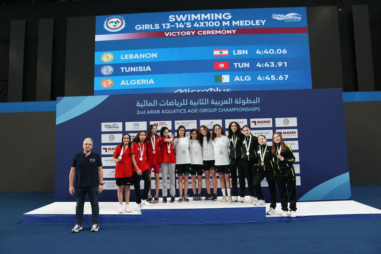 البطولة العربية للسباحة:
أبطال لبنان من ذهب