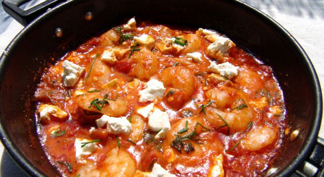 Shrimps Saganaki