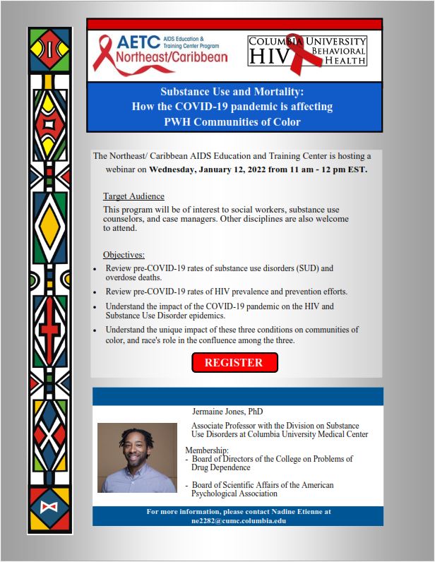 Webinar: Substance Use & Mortality: How the COVID-19 Pandemic is Affecting PWH and Communities of Color