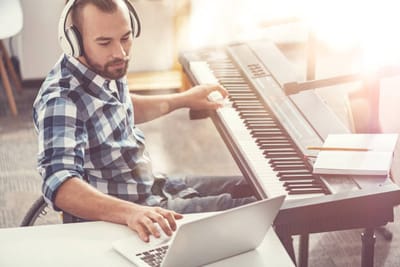 Playing the piano  image