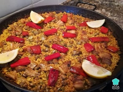 Paella de carne con habas y alcachofas de Gary Illyes