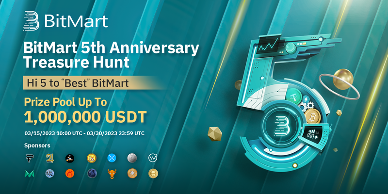Ballswap is sponsoring BitMartExchange 5th Anniversary Treasure Hunt worth 1,000,000 USDT.