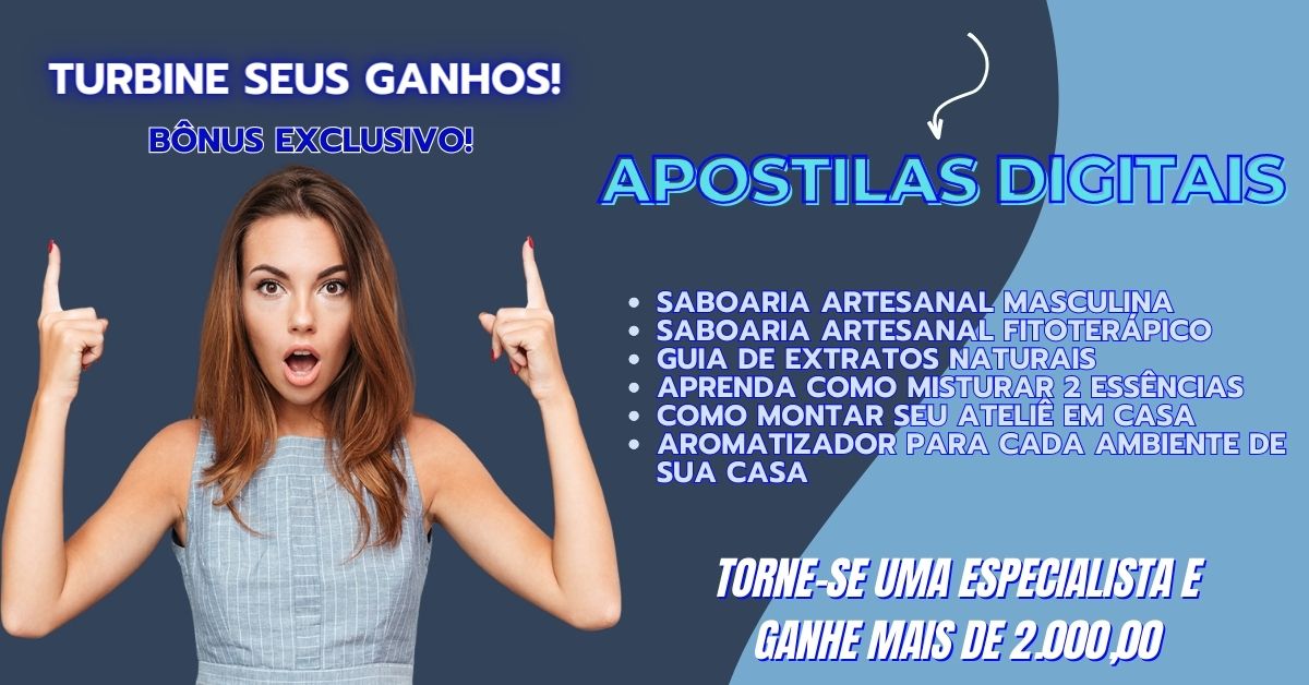 TURBINE SEU GANHOS COM APOSTILAS DIGITAIS DE SABOARIA ARTESANAL - AROMATIZADOR