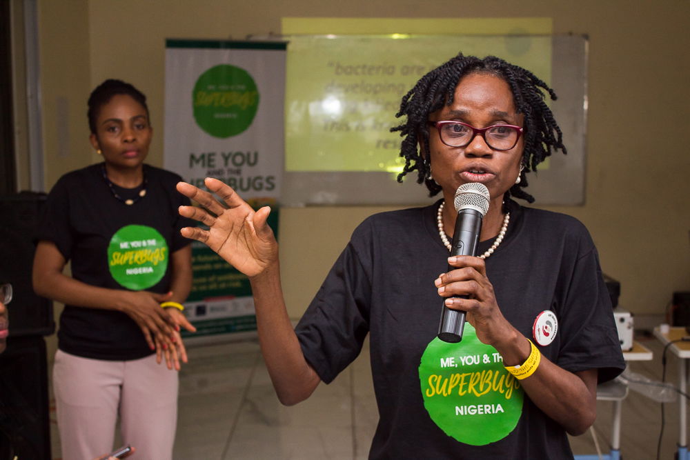 Pharm Folasade Lawal delivering a session in 2019