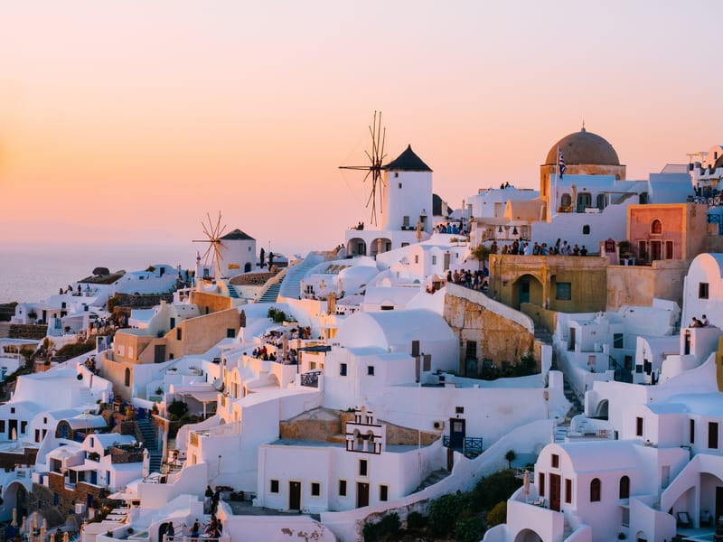 We Got A Free Dinner In Santorini