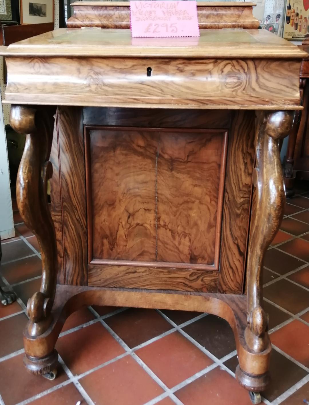 Victorian Walnut Veneer Davenport Desk £295