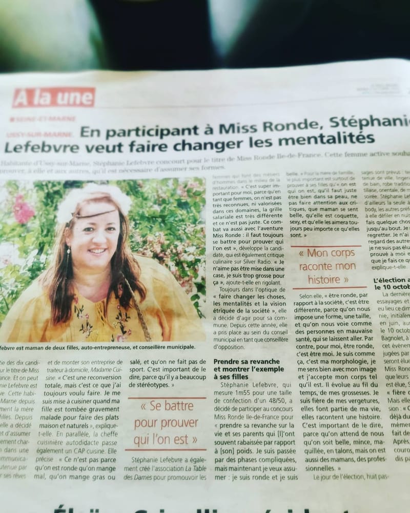 Madame cuisine en Une du Pays Briard